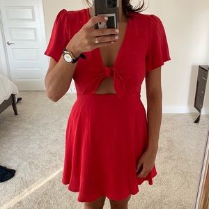 NWT Red Dress With Flirty Cutout